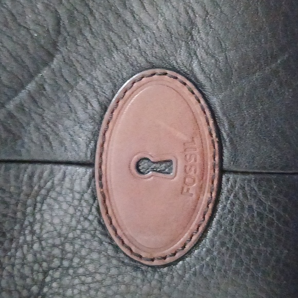 Fossil black leather messager bag - Picture 11 of 16